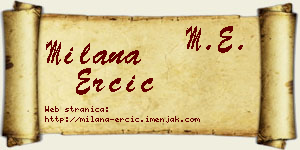 Milana Erčić vizit kartica